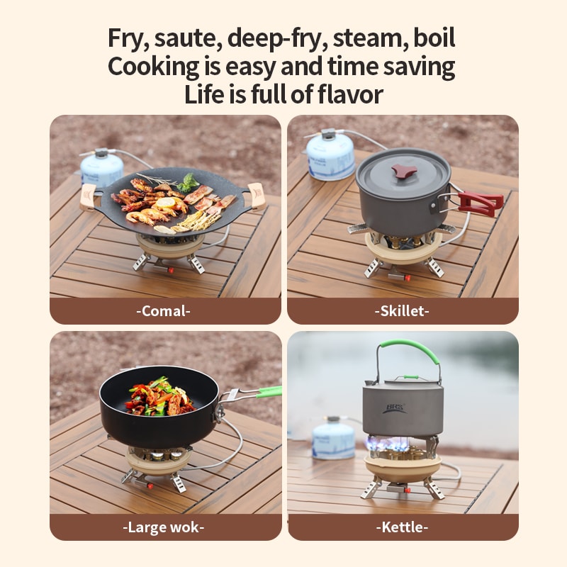 High Pressure Portable Camping Gas Stove Windproof Butane Burner With Piezo Ignition 3