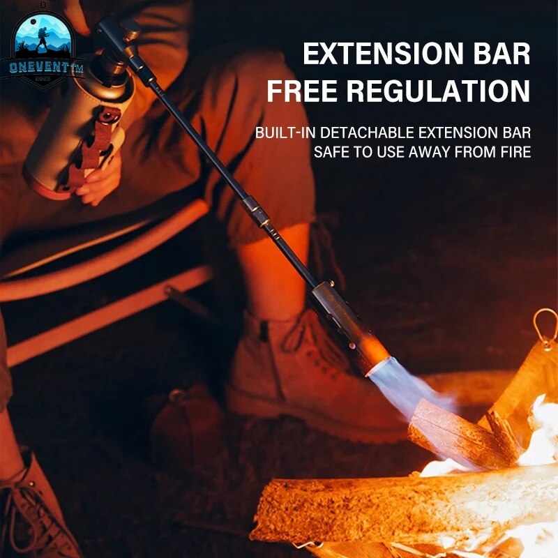 Portable Gas Torch Burner With Wood Handle High Power Flame For Camping Cooking Torch And BBQ 5