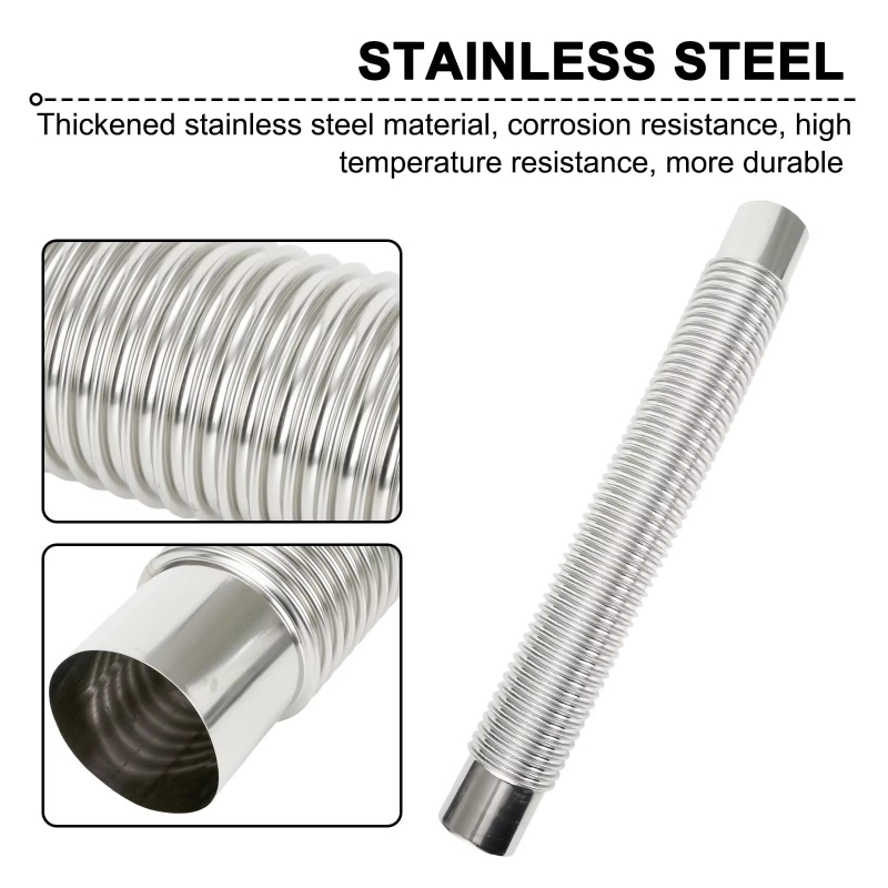 Adjustable Stainless Steel High Temperature Ventilation Duct For Camping Stove Exhaust Pipe 3