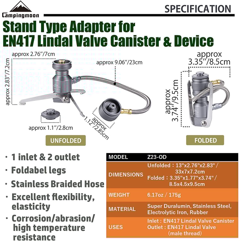 Portable Camping Stove Splitter Adapter With Tripod Support For Camping Gas Stove Adapter Dual Bur 5