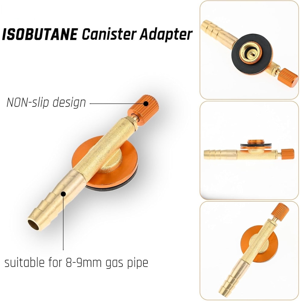 Camping Stove Adapter Kit with Converter & Butane Canister Refill Valve