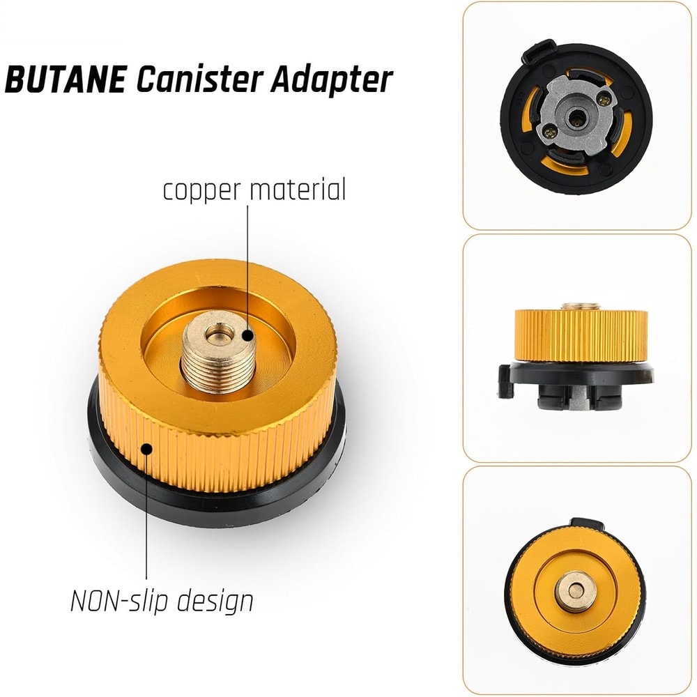 Camping Stove Adapter Kit with Converter & Butane Canister Refill Valve