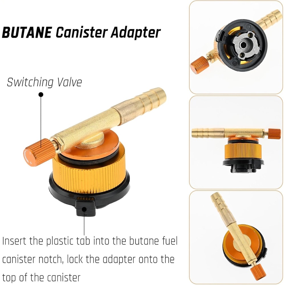 Camping Stove Adapter Kit with Converter & Butane Canister Refill Valve