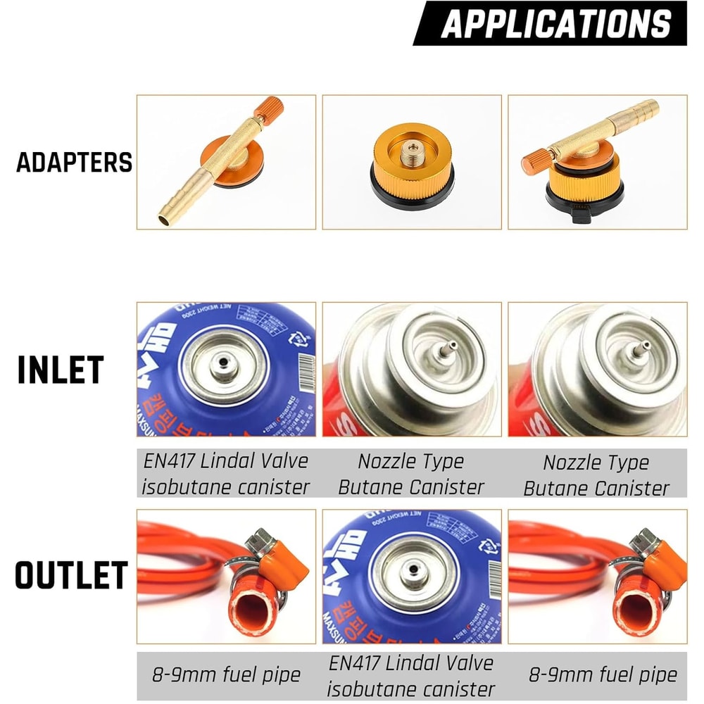 Camping Stove Adapter Kit with Converter & Butane Canister Refill Valve