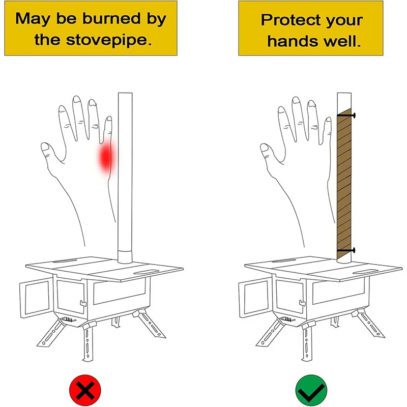 High Temp Stove Pipe Heat Shield Wrap With Clamps Fiberglass Fireproof Tape Protector 6