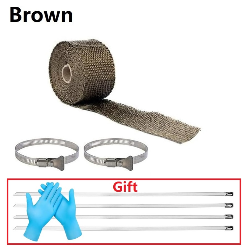 High Temp Stove Pipe Heat Shield Wrap With Clamps Fiberglass Fireproof Tape Protector 3