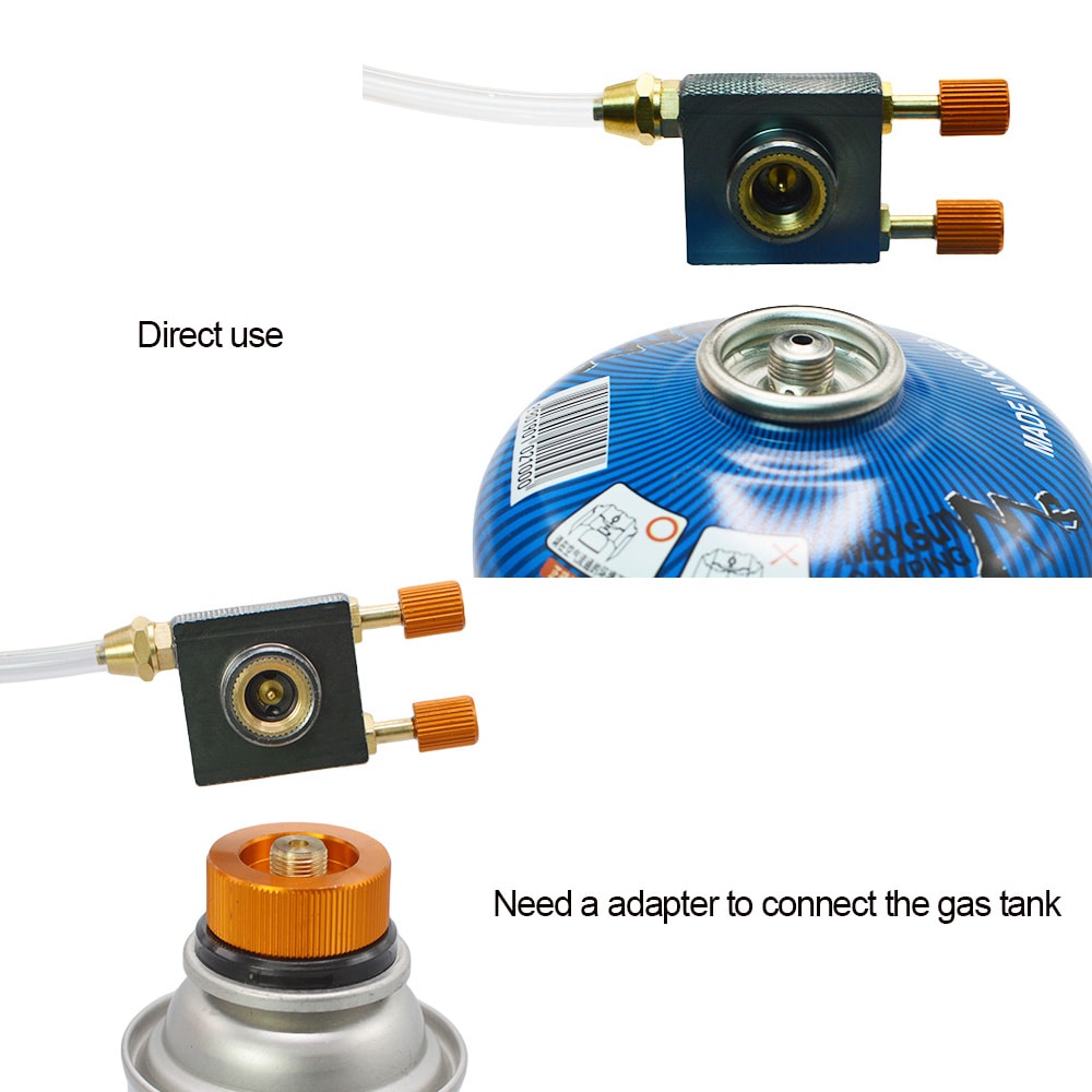 Universal Camping Gas Stove Adapter With Pressure Relief Valve For Flat Tank Refills 3