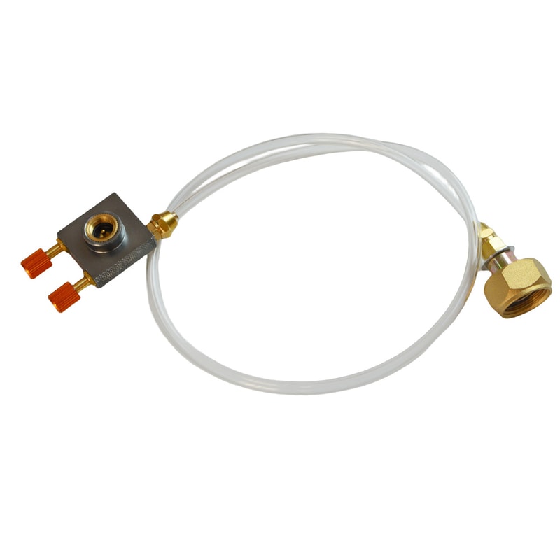 Universal Camping Gas Stove Adapter With Pressure Relief Valve For Flat Tank Refills 7