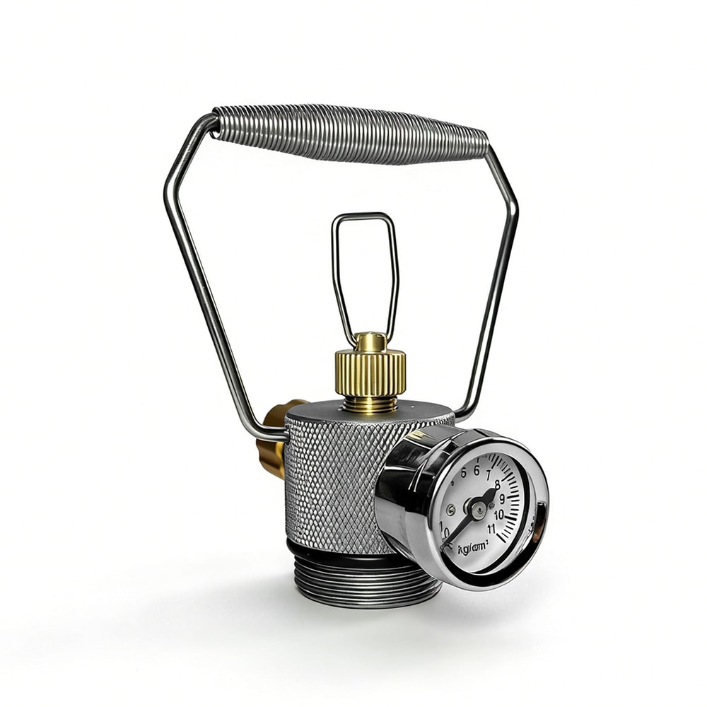 Stainless Steel Gas Cylinder Connector with Pressure Gauge Durable Propane Tank Adapter Valve
