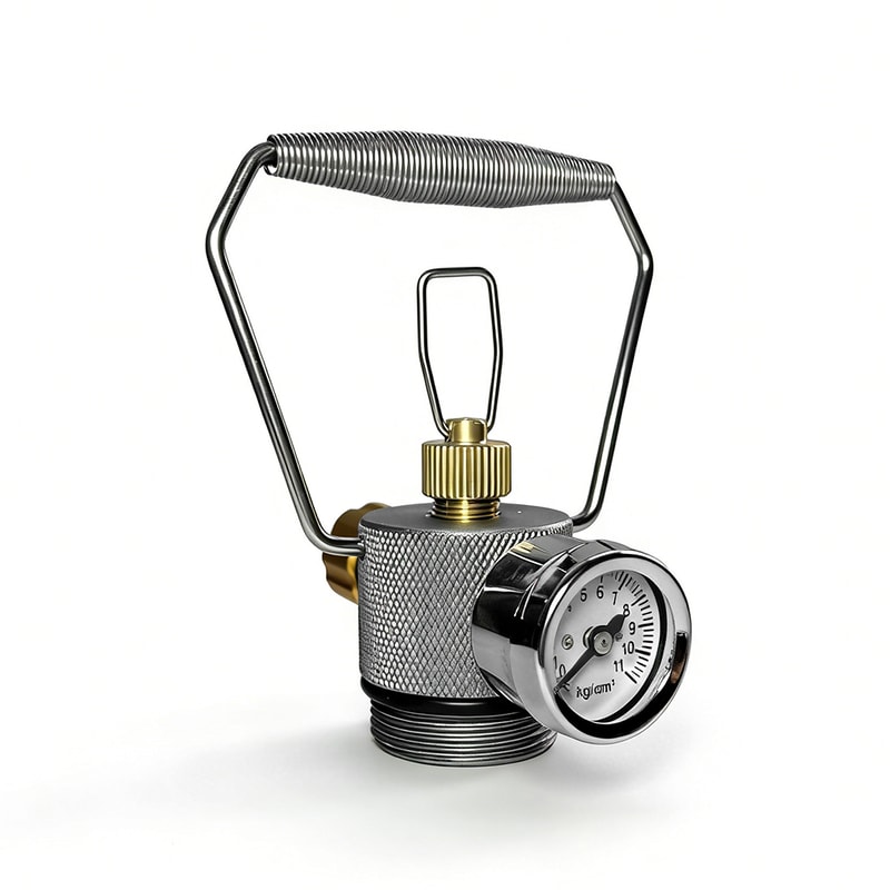 Stainless Steel Gas Cylinder Connector with Pressure Gauge Durable Propane Tank Adapter Valve