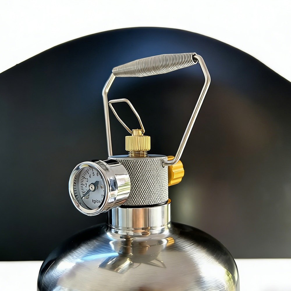 Stainless Steel Gas Cylinder Connector with Pressure Gauge Durable Propane Tank Adapter Valve