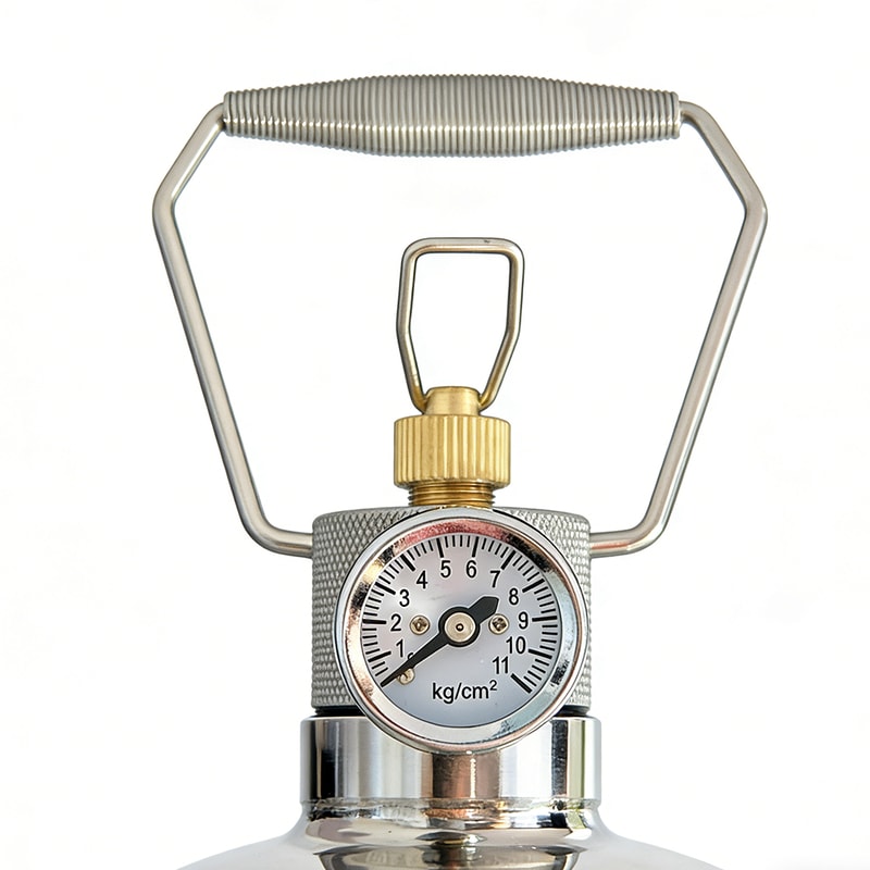 Stainless Steel Gas Cylinder Connector with Pressure Gauge Durable Propane Tank Adapter Valve