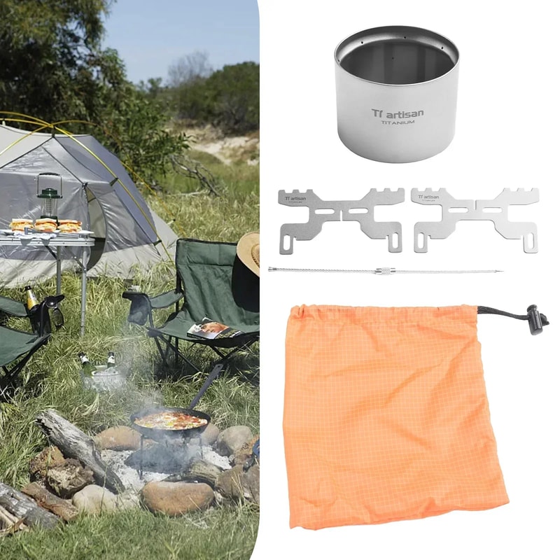 Ultralight Alcohol Stove With Cross Stand For Camping Cooking 1
