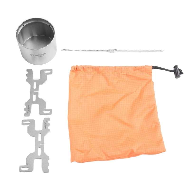 Ultralight Alcohol Stove With Cross Stand For Camping Cooking 5