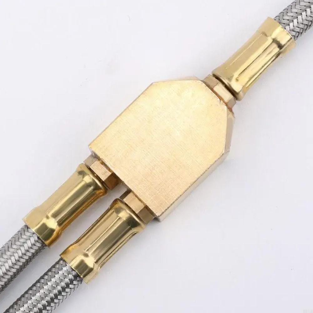 Outdoor Gas Tank Splitter Adapter Double Stove Copper Connector For Camping BBQ 0