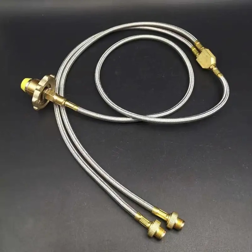 Outdoor Gas Tank Splitter Adapter Double Stove Copper Connector For Camping BBQ 2
