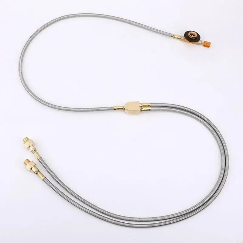 Outdoor Gas Tank Splitter Adapter Double Stove Copper Connector For Camping BBQ 3