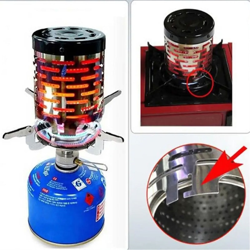 Mini Gas Heater Stove Stainless Steel Camping Warmer Cover 5