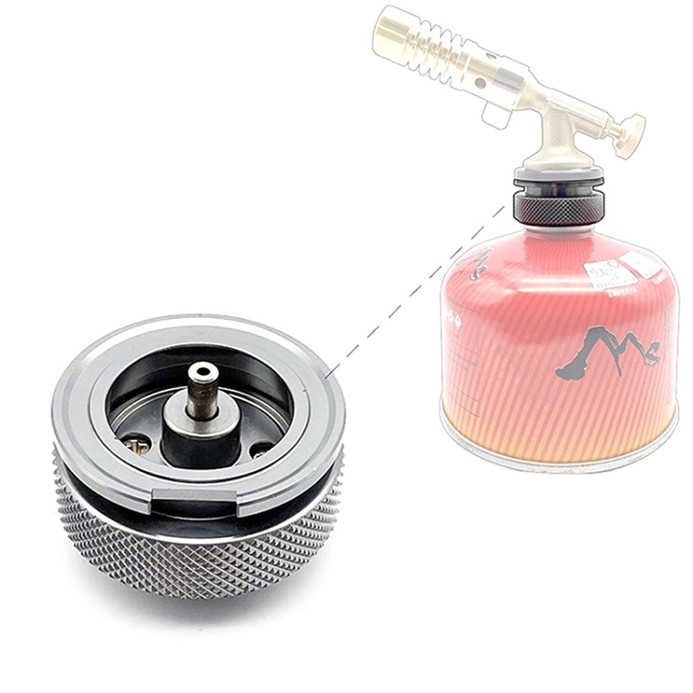 Flat Cylinder To Cartridge Gas Adapter Butane Torch Connector For Camping 4