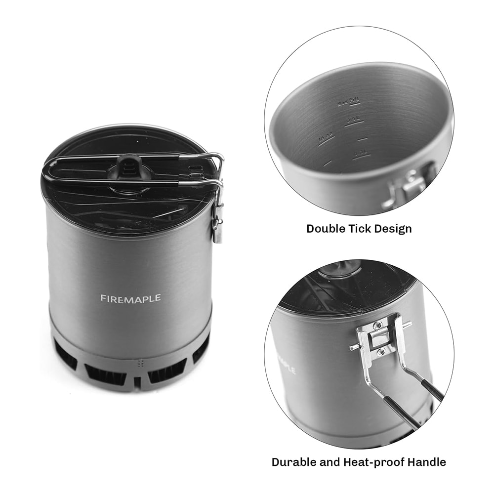 Portable Heat Exchanger Camping Pot High Efficiency Outdoor Cookware 5