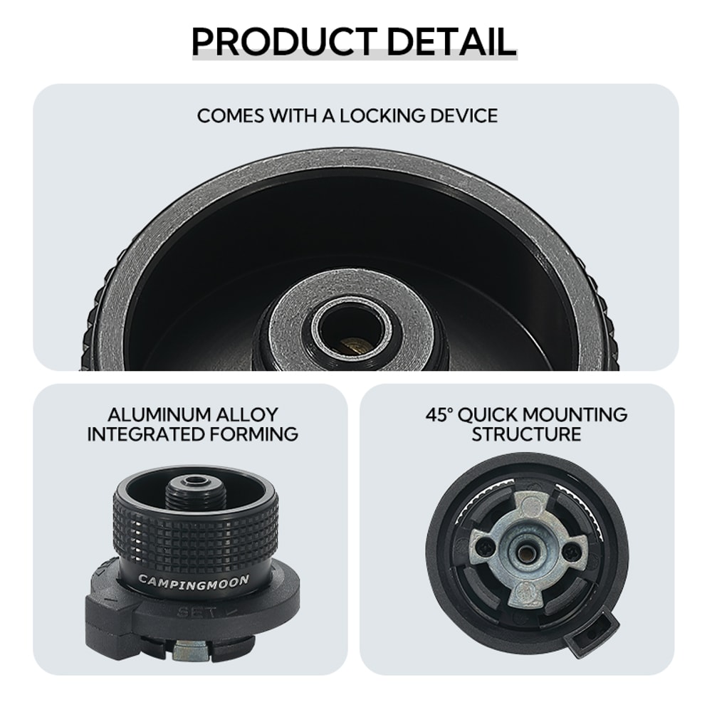 Outdoor Gas Cartridge Adapter For Butane Refills Durable Stainless Steel 2