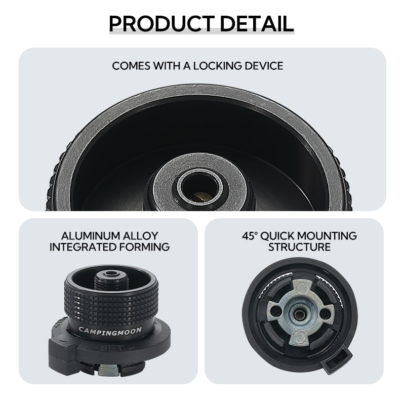 Outdoor Gas Cartridge Adapter For Butane Refills Durable Stainless Steel 2