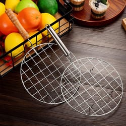 stainless steel wire roaster with handle for bbq & camping