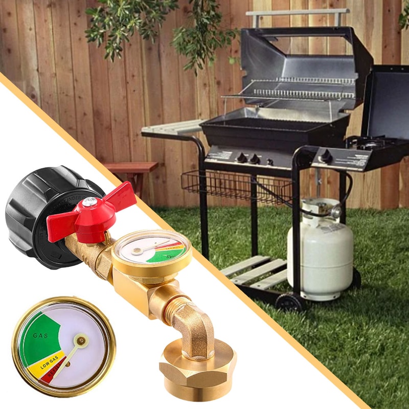 Propane Refill Adapter With Valve Pressure Gauge For Tanks 4