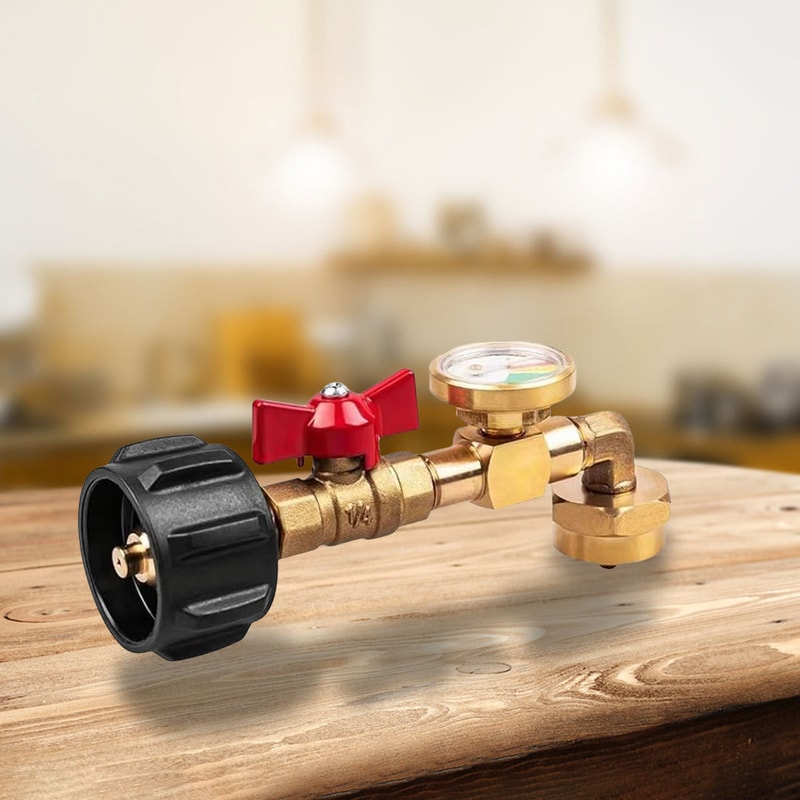 Propane Refill Adapter With Valve Pressure Gauge For Tanks 6