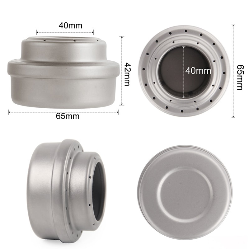 Ultralight Titanium Camping Stove Portable Alcohol Burner 4