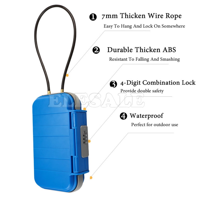Portable Beach Sports Security Safe Box With Digit Lock 6