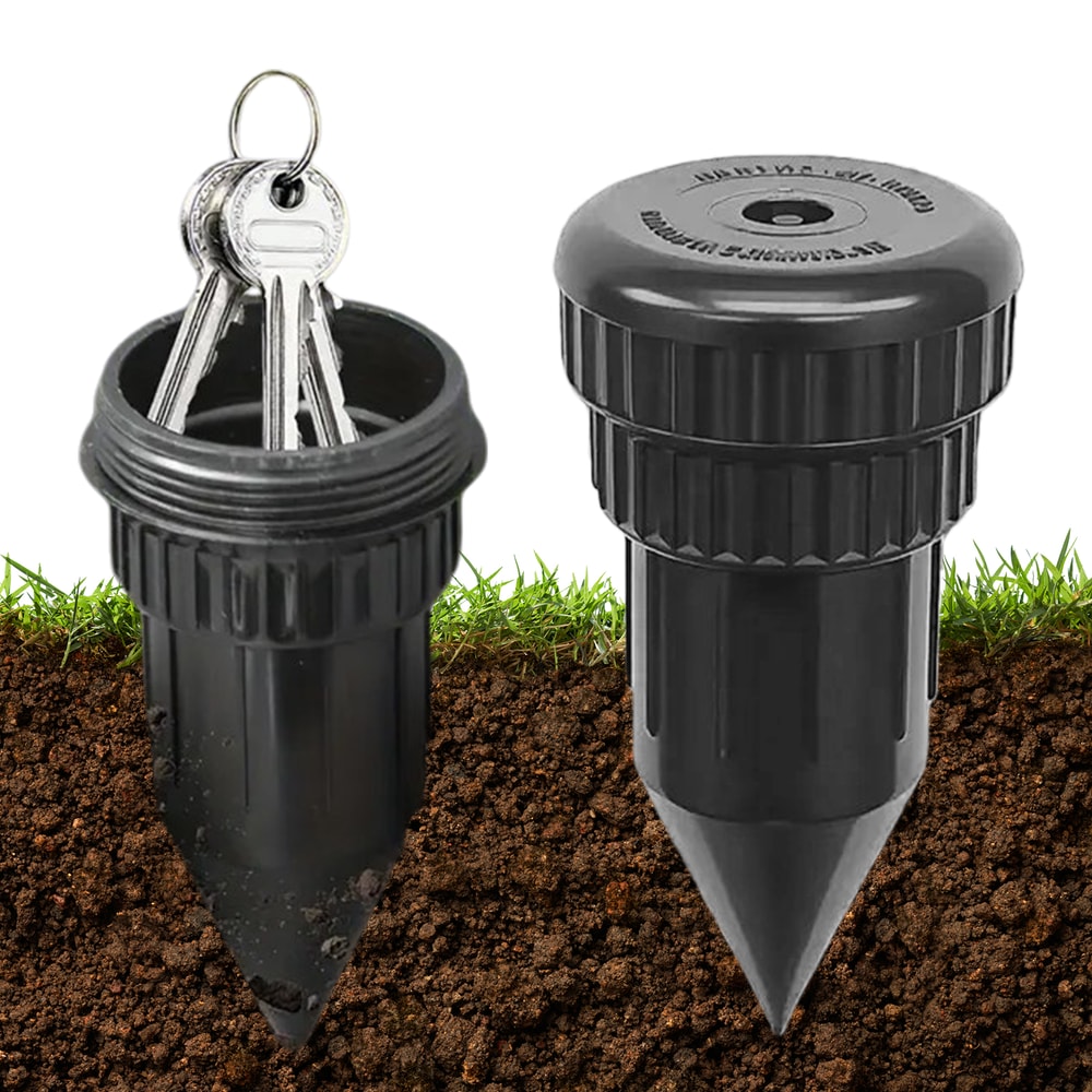 Waterproof Outdoor Hidden Key Safe Box Garden Sprinkler Key Hider 2