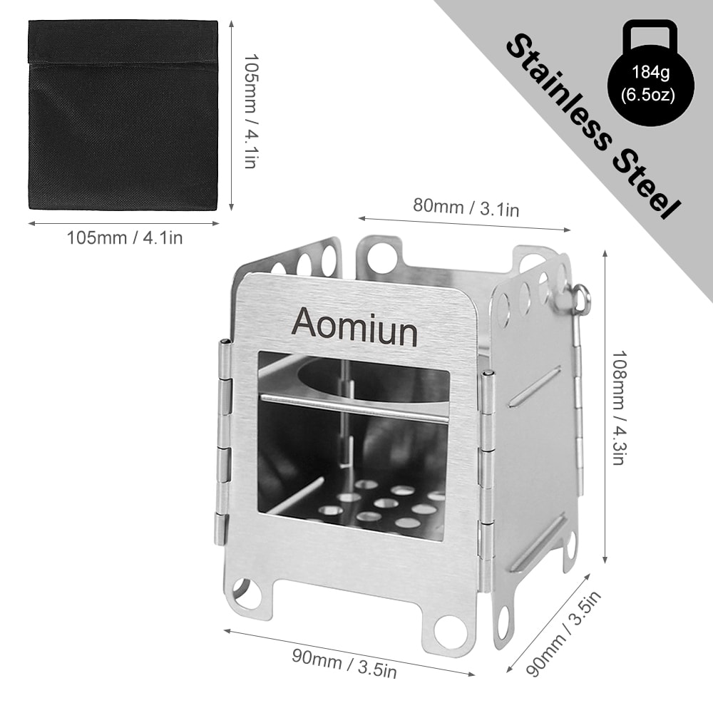 Mini Portable Stainless Steel Fire Pit Compact Camping Stove For Outdoor Cooking 2