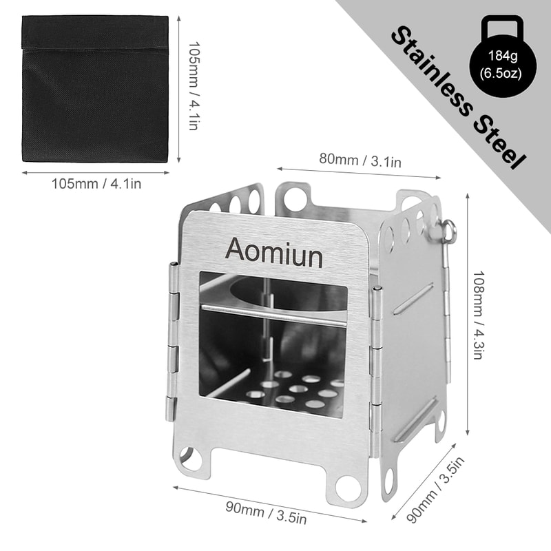 Mini Portable Stainless Steel Fire Pit Compact Camping Stove For Outdoor Cooking 2