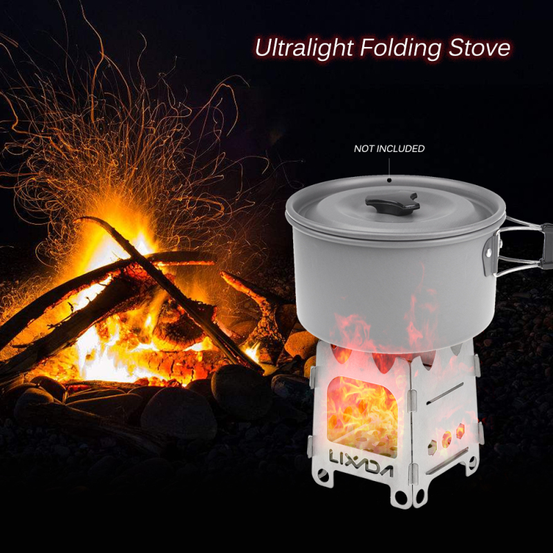 Titanium Ultralight Wood Stove Portable Camping Stove For Hiking Fishing 4