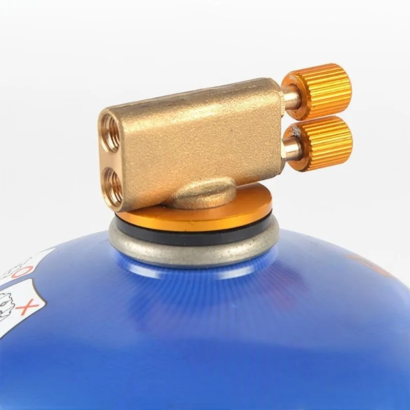 Double Head Gas Burner Adapter for Camping Gas Stove Safe Outdoor Valve Connector