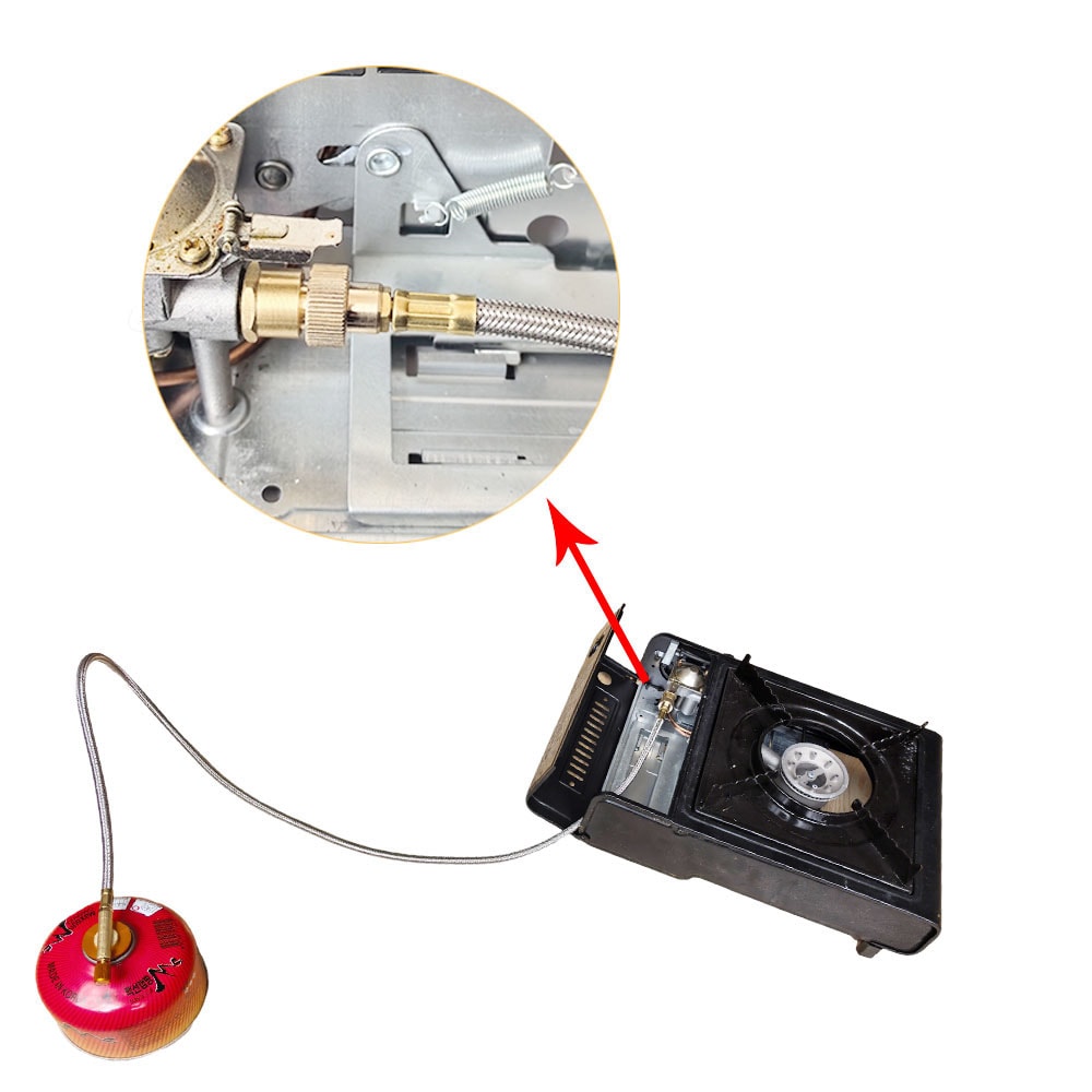 Outdoor Camping Gas Stove Adapter Cassette Stove Conversion Head With Extension Link 6