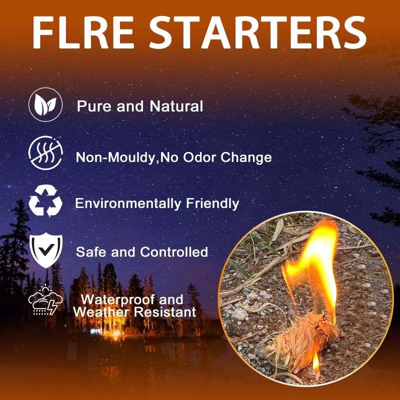 Natural Fire Starter for Fireplace, Campfire & Grill Charcoal
