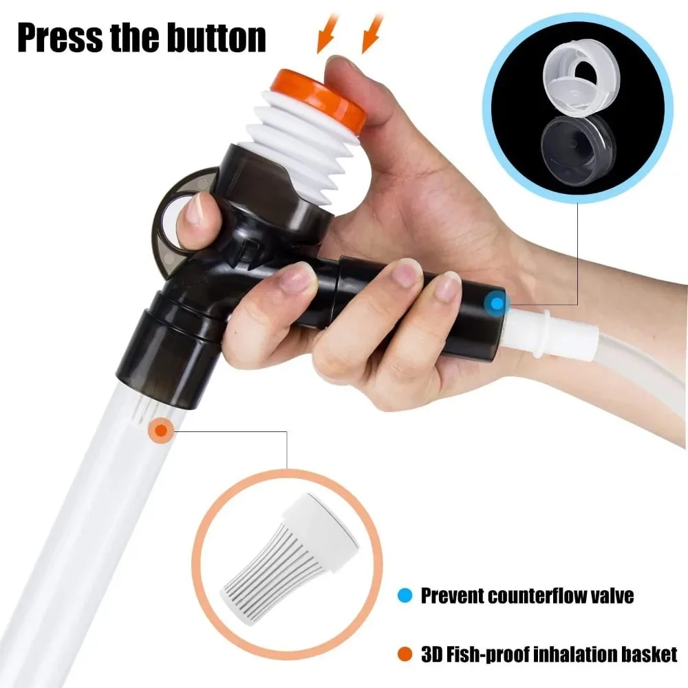 Adjustable Aquarium Gravel Cleaner Press Type Siphon Pump Kit 2