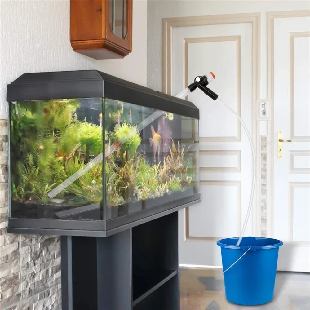 Adjustable Aquarium Gravel Cleaner Press Type Siphon Pump Kit 0