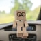 Cute Wooden Dashboard Buddy Shaking Man Figurine Car Decor Toy Gift 2