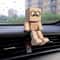 Cute Wooden Dashboard Buddy Shaking Man Figurine Car Decor Toy Gift 3