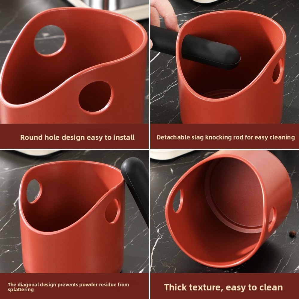 Barista Espresso Knock Box With Anti Slip Base Coffee Grounds Container 7