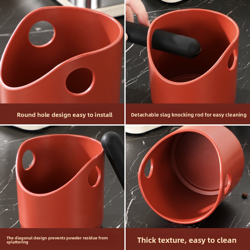 Barista Espresso Knock Box With Anti Slip Base Coffee Grounds Container 7