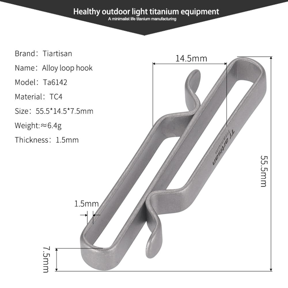 Titanium Carabiner Keychain Clip Lightweight Outdoor EDC Belt Hook 4
