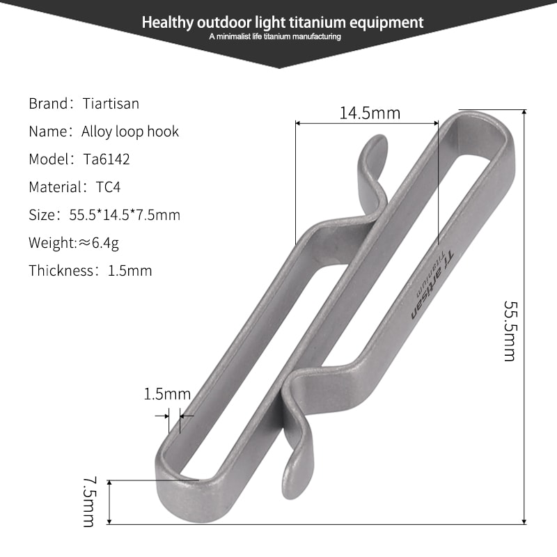 Titanium Carabiner Keychain Clip Lightweight Outdoor EDC Belt Hook 4