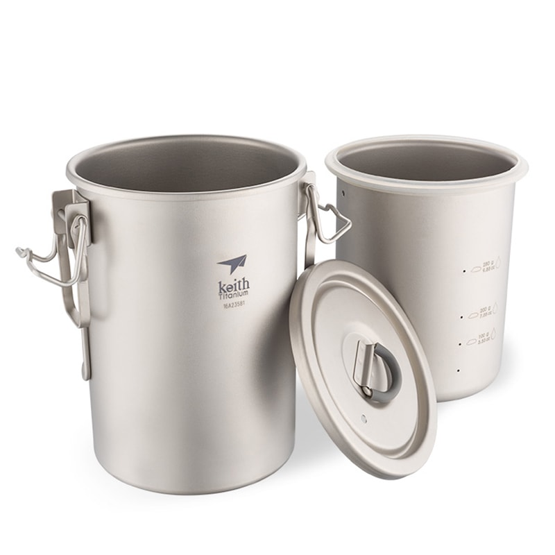 Titanium Camping Pot Ultralight Backpacking Cookware And Portable Rice Steamer Mug 3