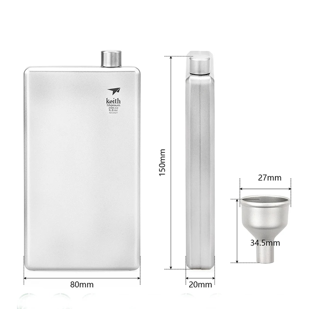 Camping Hip Flask Portable Titanium Flask For Travel Hiking Outdoor Use 4