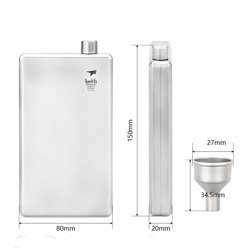 Camping Hip Flask Portable Titanium Flask For Travel Hiking Outdoor Use 4