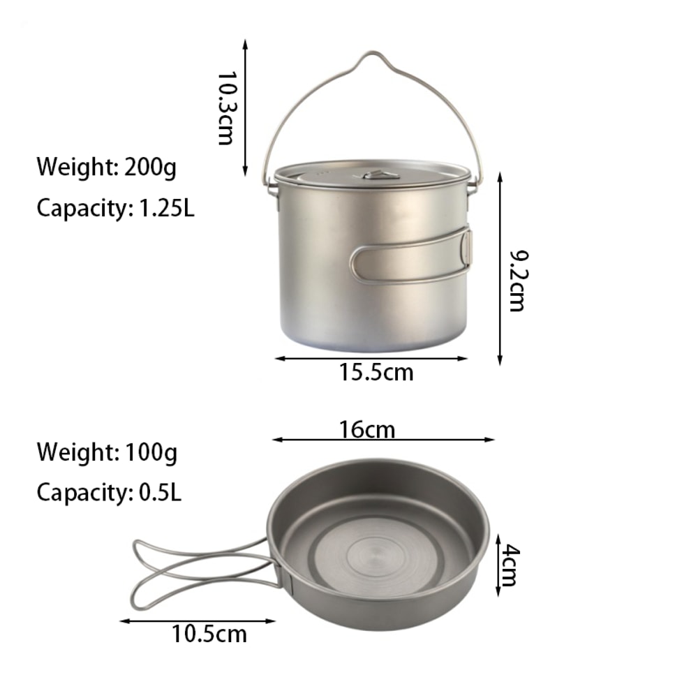 Camping Cookware Set Ultra Lightweight Pot & Pan for Backpacking Hiking Cooking